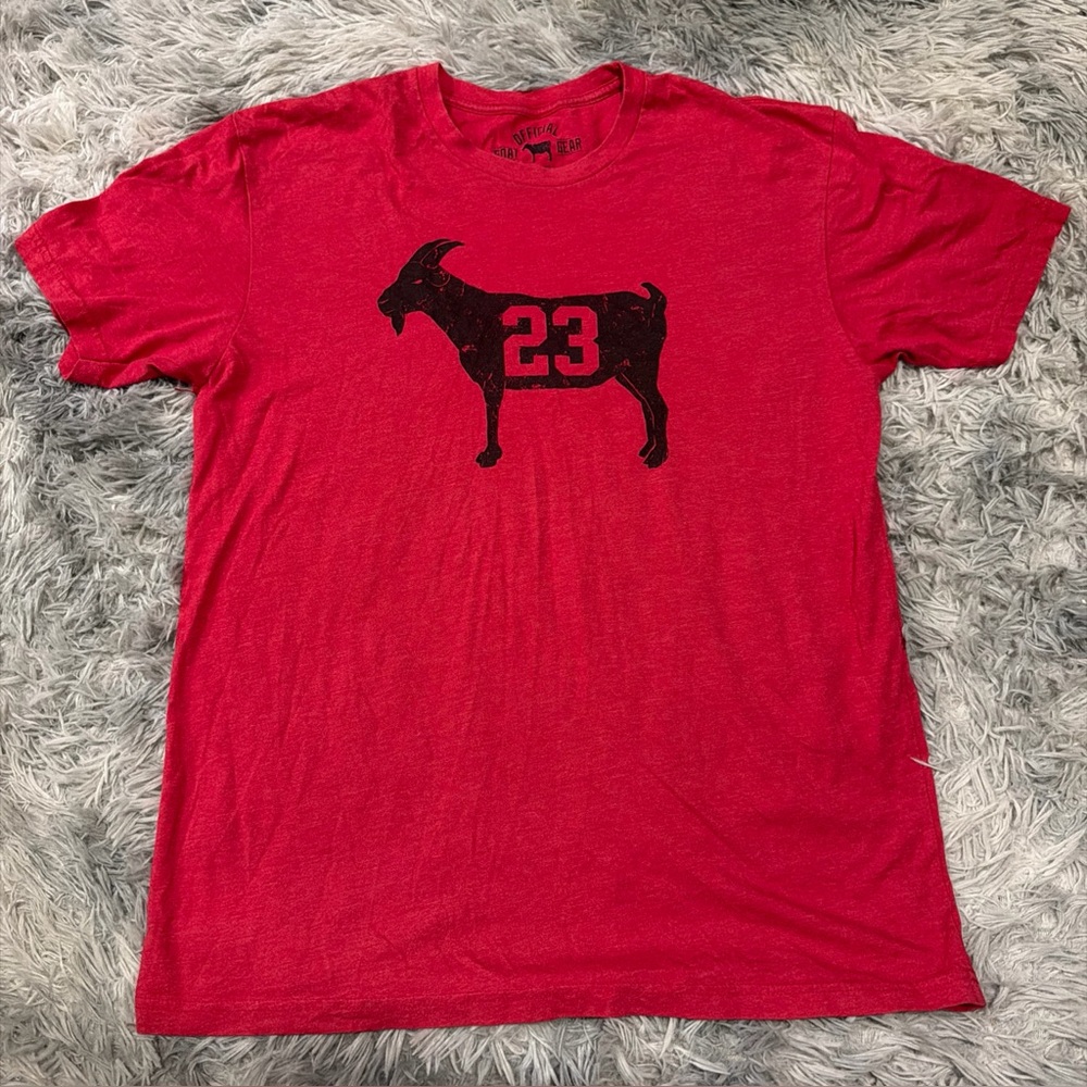 Official Goat Gear  Goat 23 T-Shirt Large Red Heather Michael Jordan